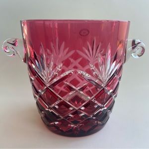 AJKA Ruby Red Crystal  Handled Ice Bucket